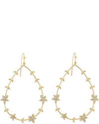 Lydell NYC Floral Teardrop Hoop Earrings Gold