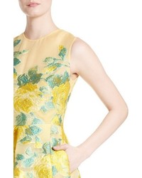 Lela Rose Floral Fil Coupe Dress