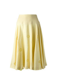 Yellow Floral Full Skirt