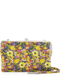 Yellow Floral Leather Clutch