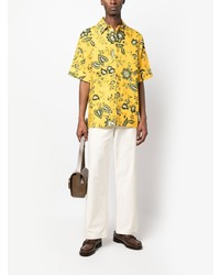 Erdem Linen Floral Print Short Sleeve Shirt