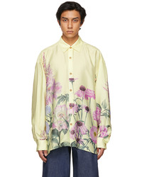 King & Tuckfield Yellow Floral Pleated Sleeve Oversized Shirt