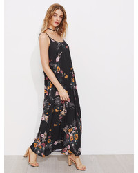 Shein Cami Straps Floral Print Maxi Dress