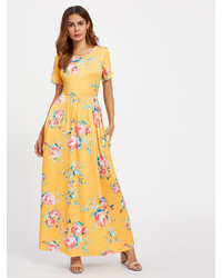 Shein Flower Print Maxi Dress