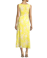 A.L.C. Katherina Sleeveless Maxi Dress Yellow Pattern