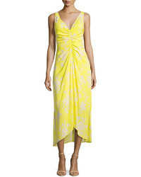 A.L.C. Katherina Sleeveless Maxi Dress Yellow Pattern