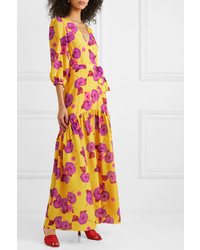 Borgo De Nor Salma Wrap Effect Floral Print Crepe Maxi Dress