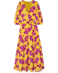 Borgo De Nor Salma Wrap Effect Floral Print Crepe Maxi Dress