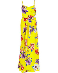 River Island Yellow Floral Print Maxi Dress
