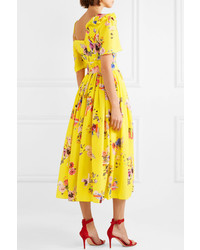 Preen by Thornton Bregazzi Domino Floral Print Cloqu Midi Dress