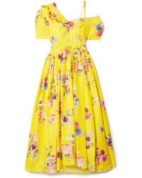 Preen by Thornton Bregazzi Domino Floral Print Cloqu Midi Dress