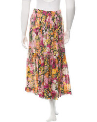 3.1 Phillip Lim Floral Print Gathered Accented Skirt