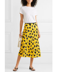 Diane von Furstenberg M Floral Print Crepe Midi Skirt