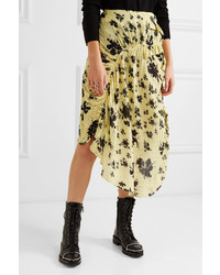 Preen Line Yuna Ruffled Shirred Floral Print Tte Midi Skirt