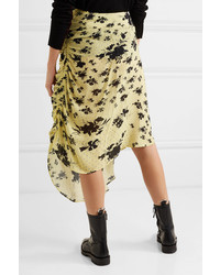 Preen Line Yuna Ruffled Shirred Floral Print Tte Midi Skirt