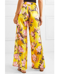 F.R.S For Restless Sleepers Apate Floral Print Satin Twill Wide Leg Pants