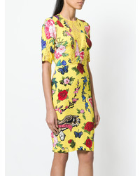 Philipp Plein Floral Fitted Dress