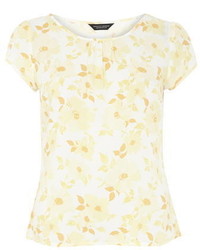 Dorothy Perkins White And Yellow Floral Tee