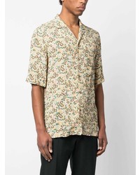 Nanushka Bodil Floral Print Pleated Shirt