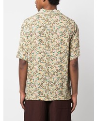Nanushka Bodil Floral Print Pleated Shirt