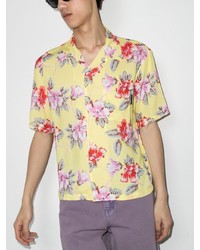 Palm Angels Hibiscus Floral Print Bowling Shirt