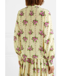 Emilia Wickstead Floral Print Silk De Chine Shirt