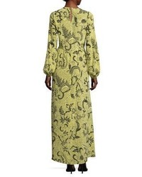 Diane von Furstenberg Floral Print Silk Maxi Dress