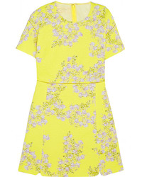 Giambattista Valli Floral Print Matelass Cotton Mini Dress