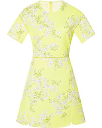 Giambattista Valli Floral Print Matelass Cotton Mini Dress