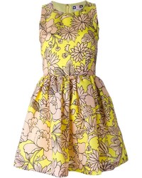 MSGM Floral Print Flared Dress