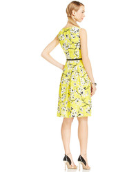 Jones New York Collection Pleated Combo A Line Dress