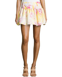 RED Valentino Floral Print Pleated Bubble Skirt Yellowmulti