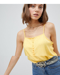 Yellow Floral Sleeveless Top