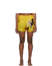 Neil Barrett Yellow Flowers Swim Shorts
