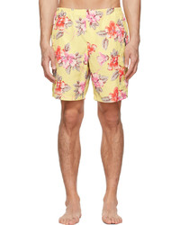 Palm Angels Yellow Polyester Swim Shorts