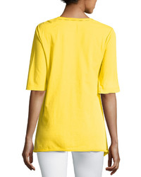 Johnny Was Jwla For Floral Embroidered Trapeze Tee Yellow
