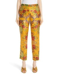 Yellow Floral Tapered Pants