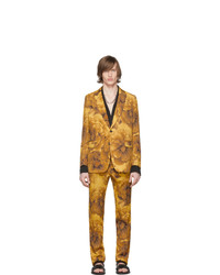 Yellow Floral Wool Suit