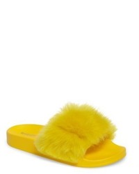 Topshop Hoot Faux Fur Slide Sandal