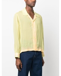 Bode Geometric Panneled Silk Shirt