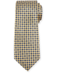 Neiman Marcus Geometric Print Silk Tie Yellow