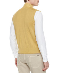 Loro Piana Quilted Button Front Sweater Vest