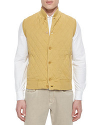 Loro Piana Quilted Button Front Sweater Vest