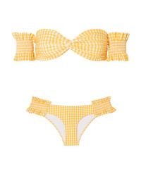 Yellow Gingham Bikini Top