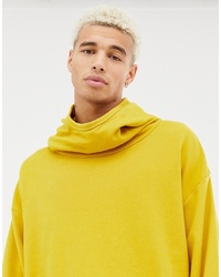 ASOS DESIGN Oversized Hoodie With Slouch Neck In Yellow