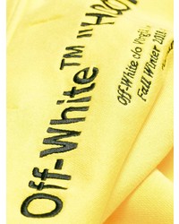 Off-White Yellow Ed Cropped Long Sleeve Cotton Hoodie