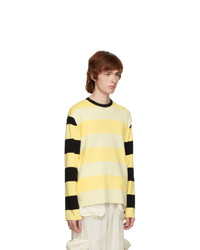 Sunnei Black And Off White Striped Sweater