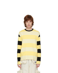 Sunnei Black And Off White Striped Sweater