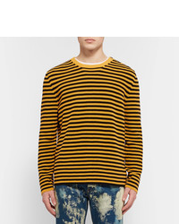 Gucci Button Embellished Striped Cotton Sweater