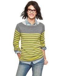 Gap Eversoft Envelope Neck Block Stripe Sweater